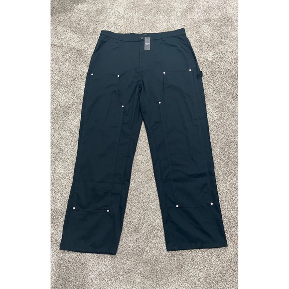 Boohooman Other - BoohooMAN Tall Relaxed Twill Carpenter Trousers Black Mens 40